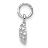 14k White Gold Golf Ball Pendant, Textured Dimpled Charm for Golf Enthusiasts