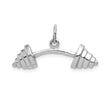 14k White Gold Barbell Weight Pendant, Fitness Jewelry with Strength Symbol for Men or Women