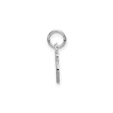 14k White Gold Script Initial B Pendant Charm, Textured Cursive Letter Jewelry for Women
