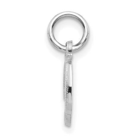 14k White Gold Script Initial D Pendant, Cursive Letter Charm for Women