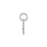 14k White Gold Script Initial K Pendant, Textured and Polished Letter Charm for Women