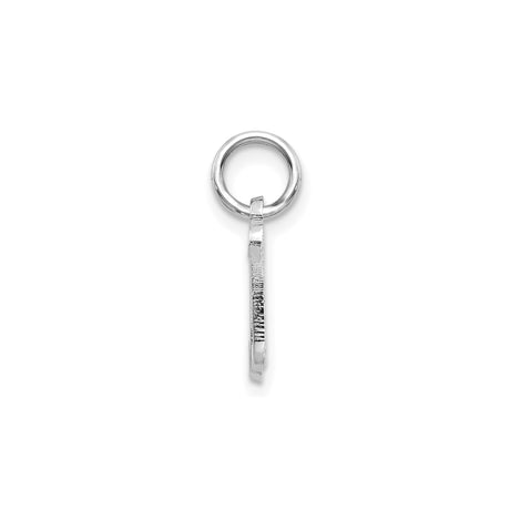 14k White Gold Letter N Pendant Charm, Script Initial Design for Necklace or Bracelet