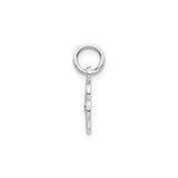 14k White Gold Script Letter R Pendant Charm, Textured Initial Monogram Jewelry for Women