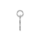 14k White Gold Script Initial S Pendant with Diamond-Cut Finish, Textured Letter Charm