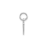 14k White Gold Initial V Pendant Charm, Polished Script Letter Jewelry for Women