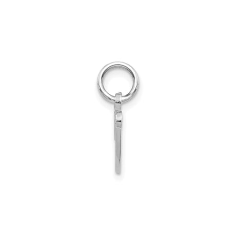 14k White Gold Initial V Pendant Charm, Polished Script Letter Jewelry for Women