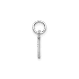 14k White Gold Script Letter A Pendant, Textured Uppercase Initial Charm