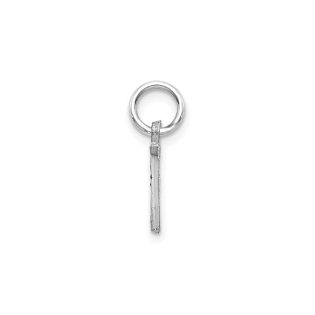 14k White Gold Script Letter A Pendant, Textured Uppercase Initial Charm