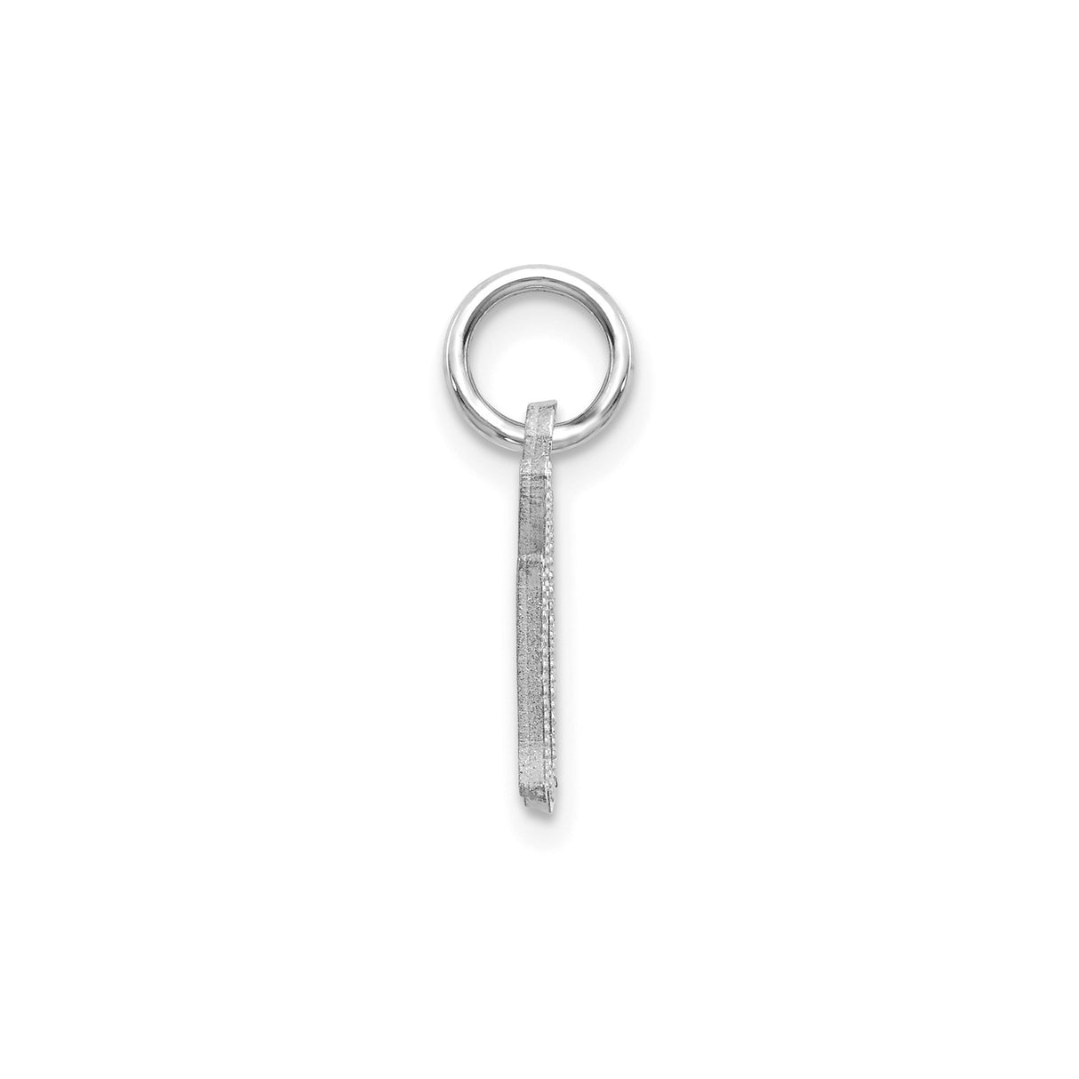 14k White Gold Letter G Pendant Charm with Diamond Cut Accents, Gothic Style