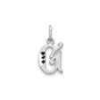 14k White Gold Letter G Pendant Charm with Diamond Cut Accents, Gothic Style