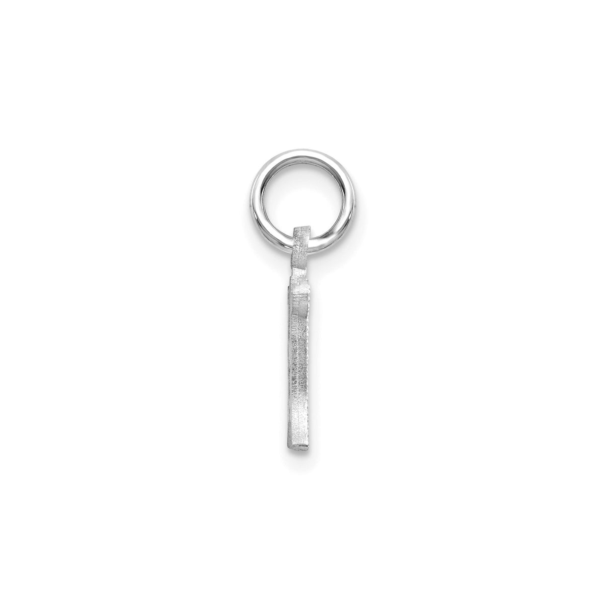 14k White Gold Initial H Pendant, Gothic Old English Script Letter Charm