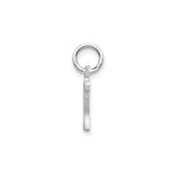 14k White Gold Initial H Pendant, Gothic Old English Script Letter Charm