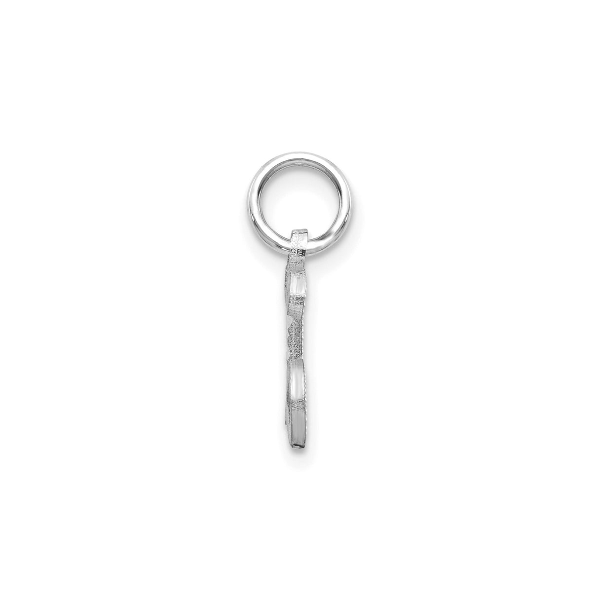 14k White Gold Capital Letter L Pendant Charm with Scroll Design
