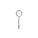 14k White Gold Capital Letter L Pendant Charm with Scroll Design
