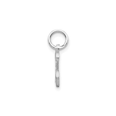 14k White Gold Capital Letter L Pendant Charm with Scroll Design