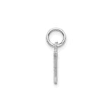 14k White Gold Initial M Pendant Charm, Textured Gothic Old English Letter Design