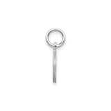 14k White Gold Oval Initial Pendant O with Textured Background and Swirl Detailing