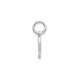 14k White Gold Initial Pendant, Uppercase Letter P Charm with Polished and Textured Finish