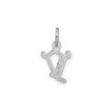 14k White Gold Hebrew Shin Pendant, Jewish Spiritual Protection Charm for Men and Women