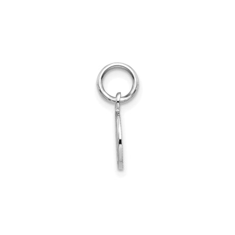 14k White Gold Angel Charm Pendant with Detailed Cherub Design