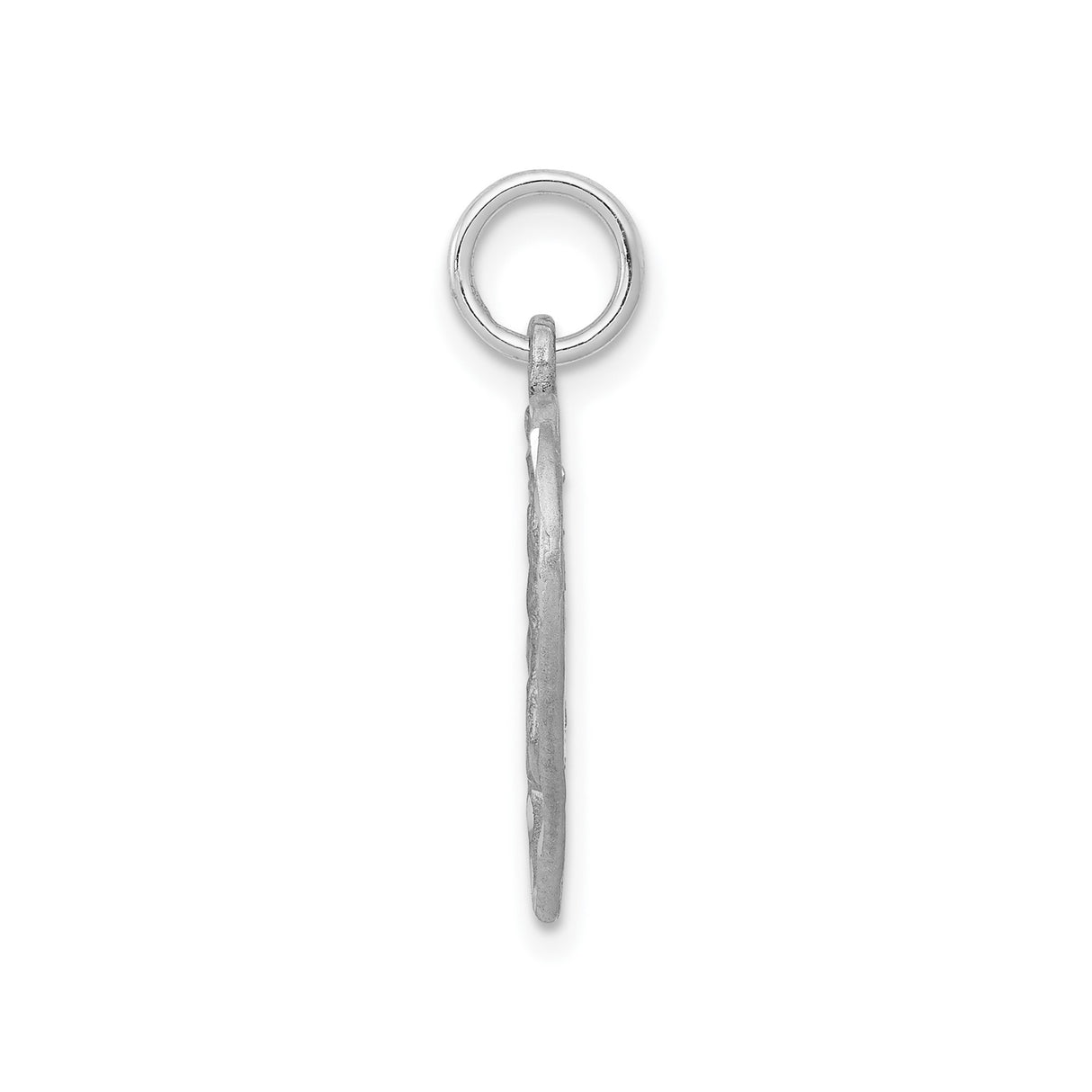 14k White Gold Heart Pendant with Praying Angel and Wings, Christian Memorial Charm