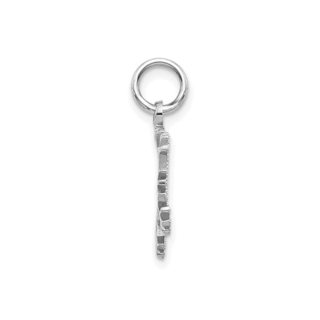 14k White Gold Snowflake Pendant, Delicate Winter Theme Charm for Women