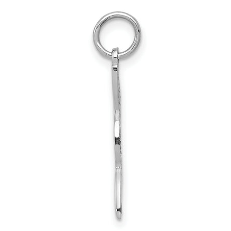 14k White Gold Dove Pendant, Open Cut Christian Symbol, Minimalist Religious Jewelry for Women
