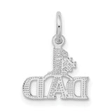 #1 Dad 11x13 mm Charm Pendant in Real 14k White Gold