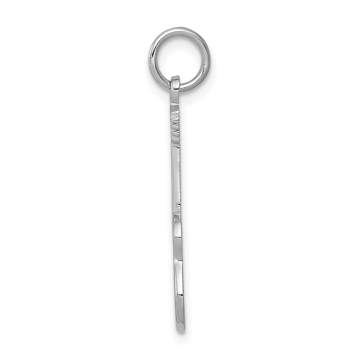 14k White Gold Guitar Pendant Charm with Detailed Instrument Design for Music Lovers