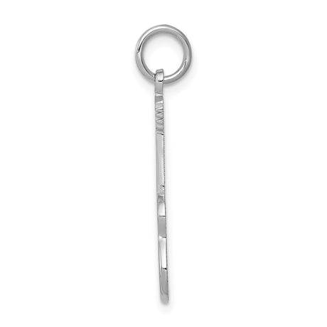 14k White Gold Guitar Pendant Charm with Detailed Instrument Design for Music Lovers