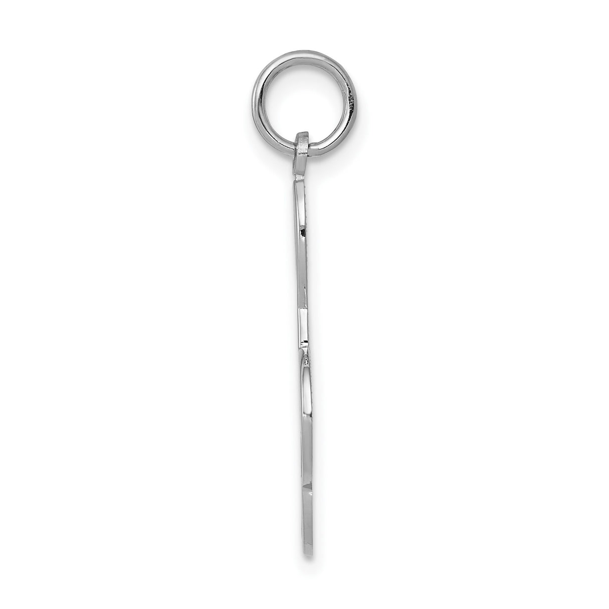14k White Gold Treble Clef Pendant with Musical Note Cutouts, Unisex Music Symbol Charm