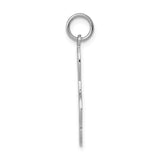 14k White Gold Treble Clef Pendant with Musical Note Cutouts, Unisex Music Symbol Charm