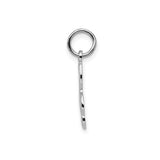 14k White Gold Treble Clef Pendant Charm, Polished Musical Note Jewelry for Women or Unisex