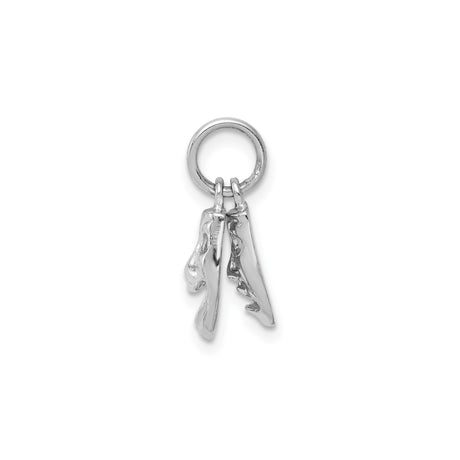 14k White Gold Comedy Tragedy Mask Pendant, Theater Drama Symbol Charm