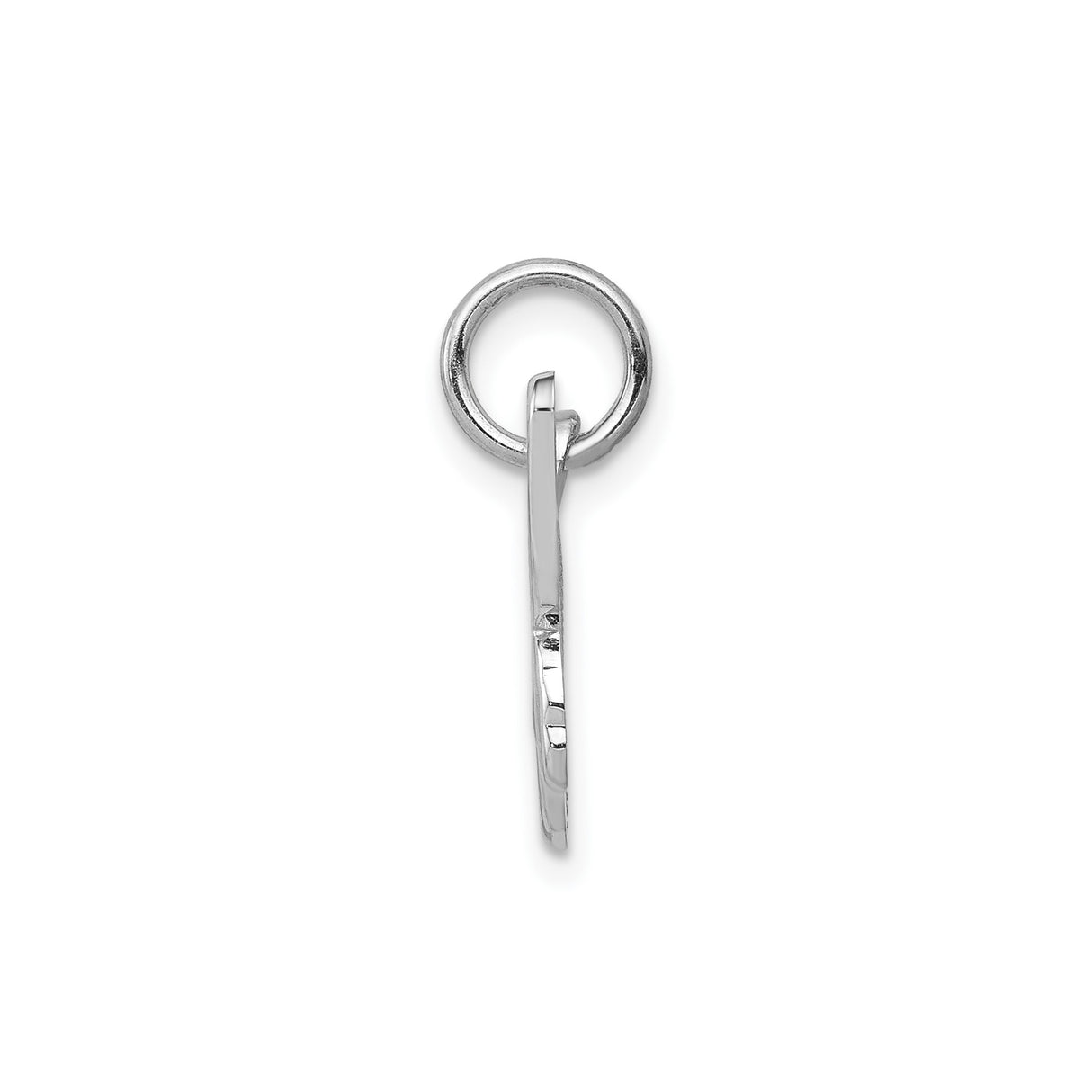 14k White Gold Butterfly Pendant Charm with Openwork Wings and Textured Detailing