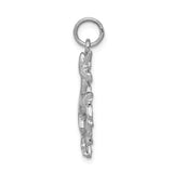14k White Gold Unicorn Pendant, Prancing Mythical Charm with Whimsical Fantasy Design