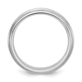 10k White Gold Milgrain, Comfort Fit wedding band ring alternate angle