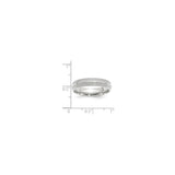 14k White Gold Milgrain, Comfort Fit wedding band ring shown for scale