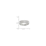 10k White Gold Milgrain, Comfort Fit wedding band ring shown for scale