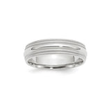 14k White Gold Milgrain, Comfort Fit wedding band ring