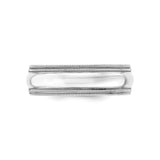 10k White Gold Milgrain, Comfort Fit wedding band ring detail view
