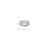 14k White Gold Milgrain, Comfort Fit wedding band ring shown for scale