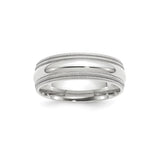 14k White Gold Milgrain, Comfort Fit wedding band ring