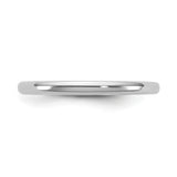 14k White Gold Comfort Fit wedding band ring detail view