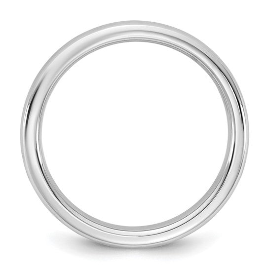 14K White Gold European-Style Comfort-Fit Wedding Band 5mm Solid Ring