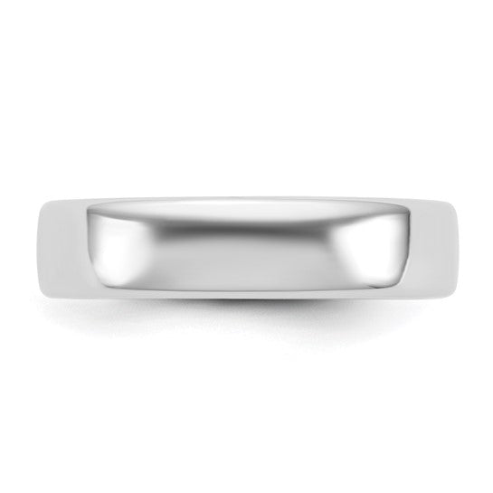14K White Gold European-Style Comfort-Fit Wedding Band 5mm Solid Ring