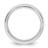 14K White Gold European Wedding Band, Comfort Fit, 8mm Solid Ring