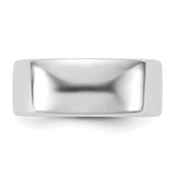 14K White Gold European Wedding Band, Comfort Fit, 8mm Solid Ring
