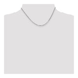 14K White Gold 2.2 mm Curb Chain Necklace, Polished detail view