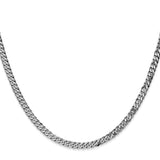 14K White Gold 3.9 mm Curb Chain Necklace, Polished